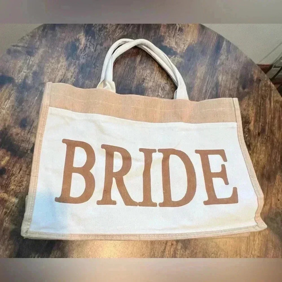 Bride | wedding, bridal, bride tote bag. - Picture 2 of 11